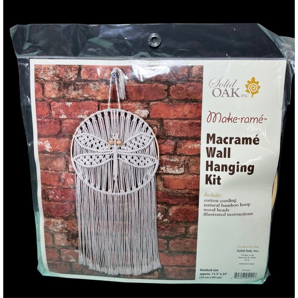 Solid Oak Macrame Wall Hanging Kit-Dragonfly - MWH009 - Picture 3 of 4